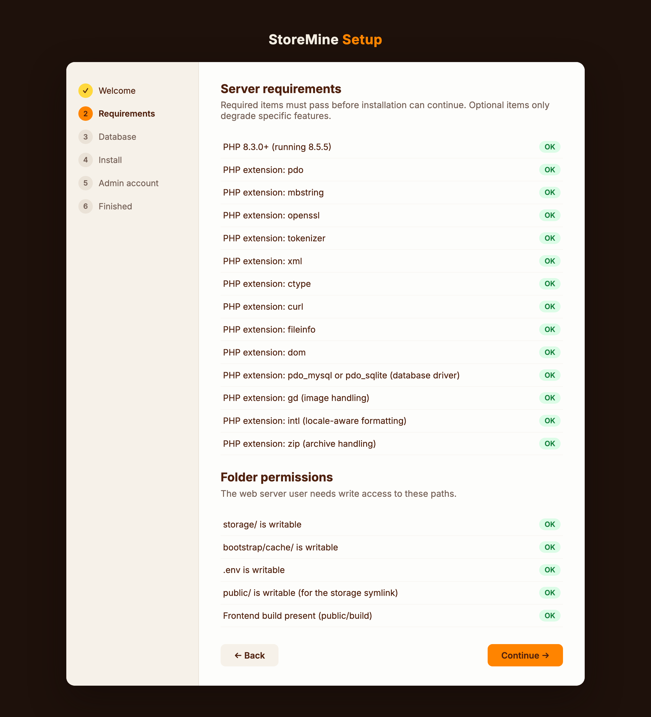 Requirements check