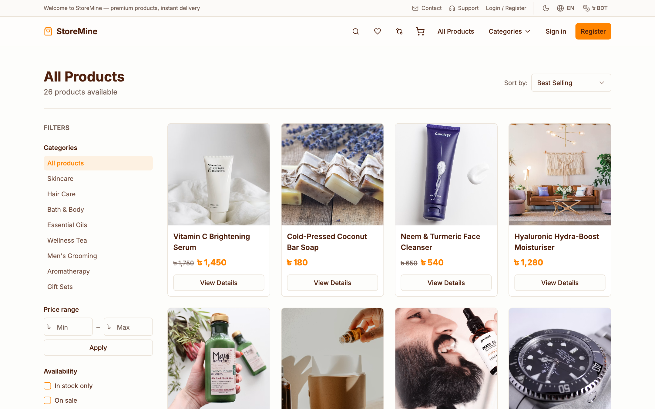 Product catalog
